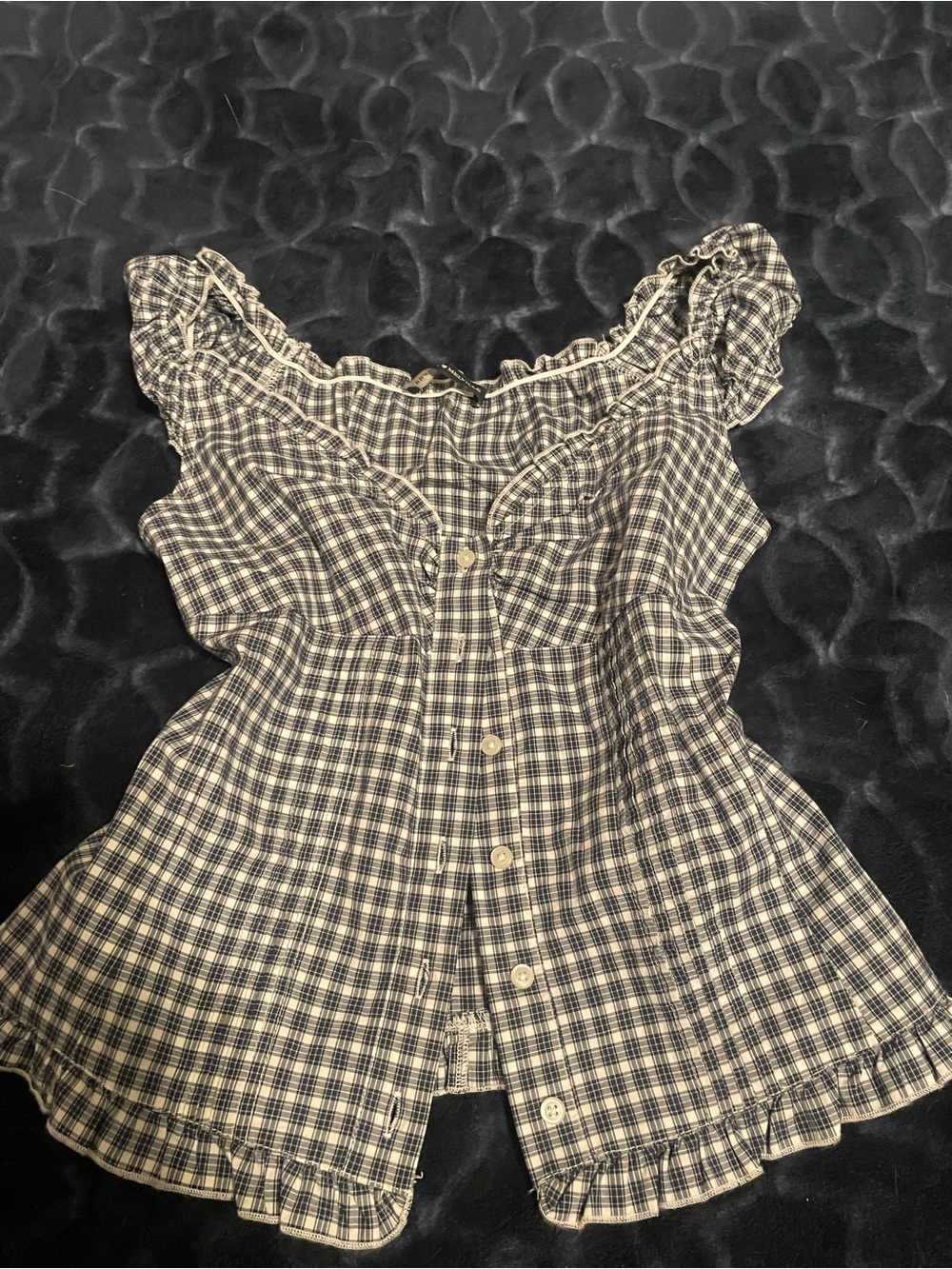 Vintage vibe brandy blouse with ruffle sleves